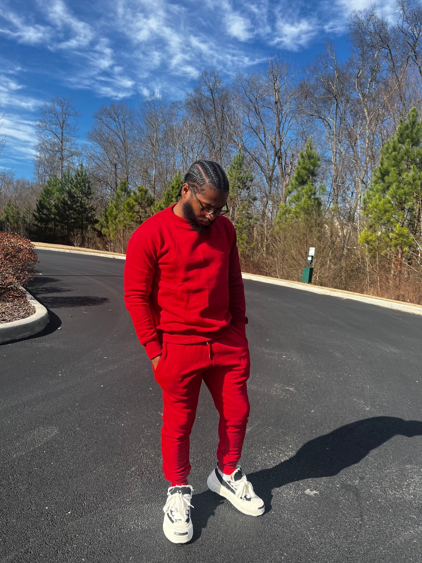 Red Two Facety Sweatsuit (Unisex) - Uptimum Bodied Online