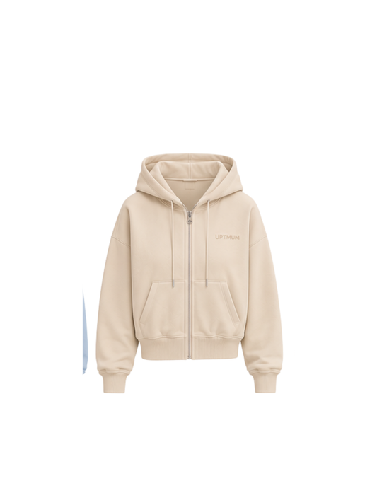 The Summer Zipper Hoodie - Oatmeal (All Sizes)