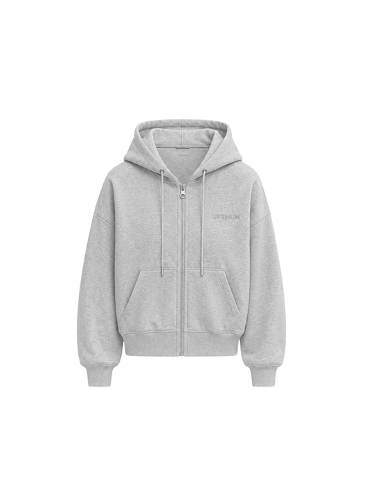 The Summer Zipper Hoodie - Heather Grey (All Sizes)