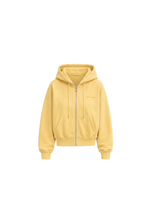 The Summer Zipper Hoodie - Buttery Yellow (All Sizes)