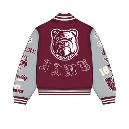 Preorder; Signature AAMU Varsity Jacket- Maroon