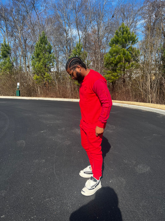 Red Two Facety Sweatsuit (Unisex) - Uptimum Bodied Online